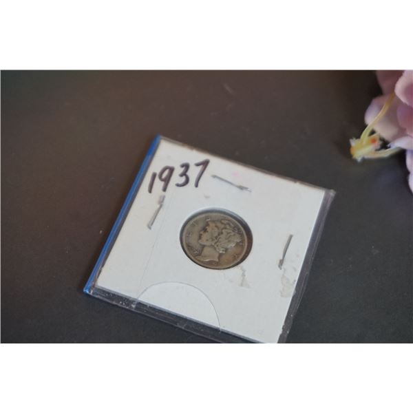 Silver coin dime 1931, US coin