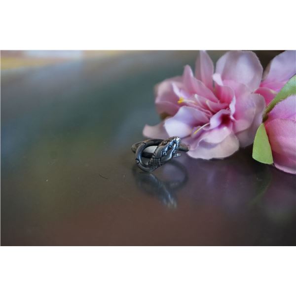 Vintage snake silver ring, size adjustable
