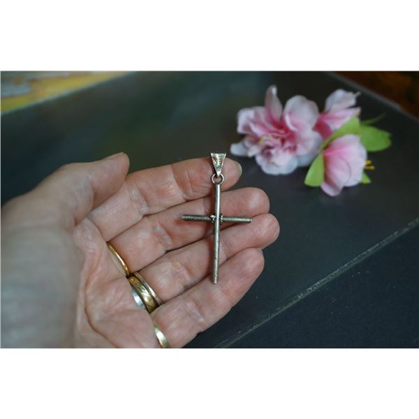 Vintage silver large cross pendant