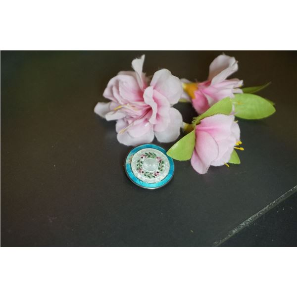 Victorian Silver Brooch with enamel