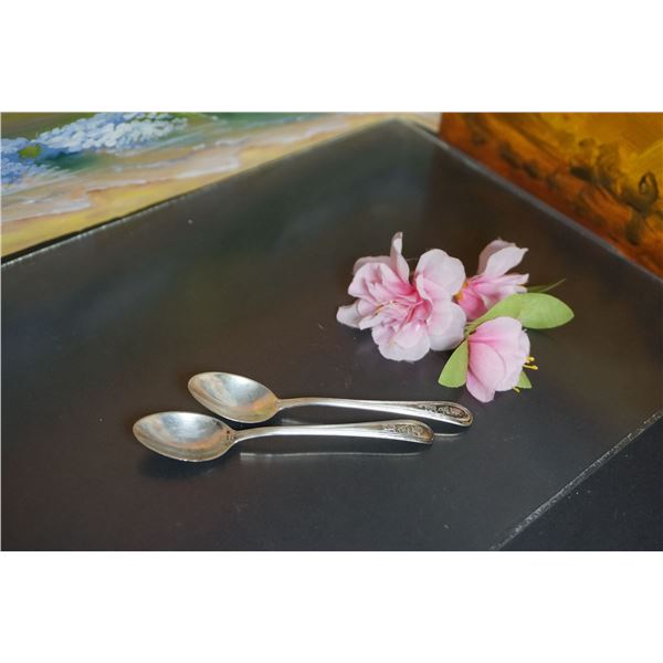 Vintage birks sterling coffee spoons, pair