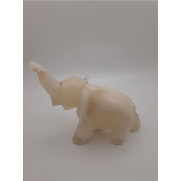 Vintage white Onyx carved elephant