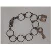 Image 1 : Vintage silver bracelet with key and padlock