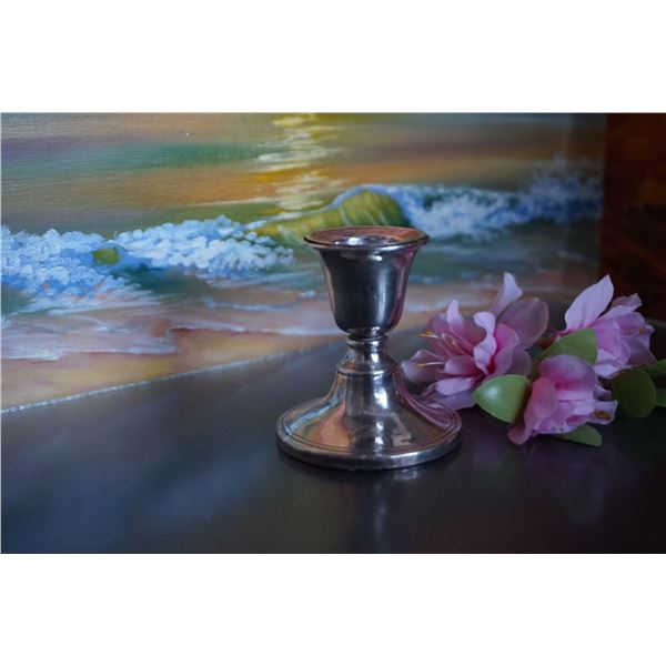 Vintage waited silver candle stick,England mark, Birmingham