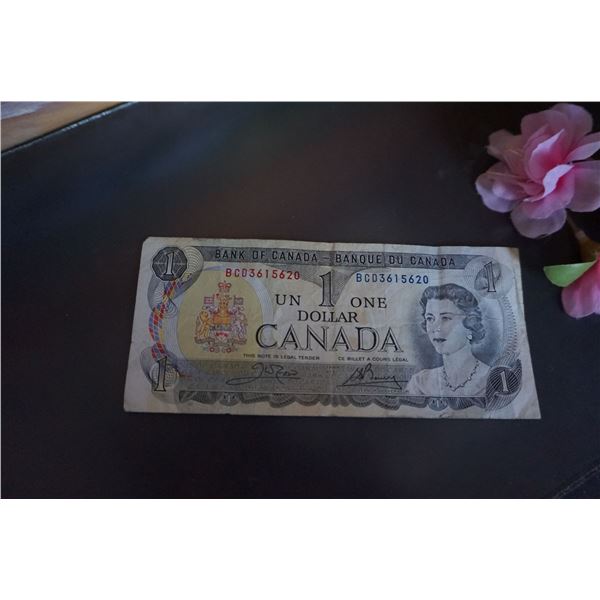 un 1 one dollar canada 1973