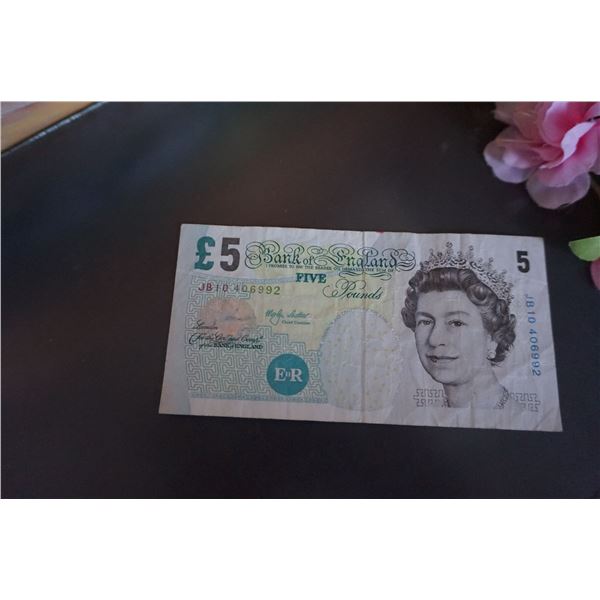 5 Pounds - Elizabeth II Series E; Elizabeth Fry, paper
