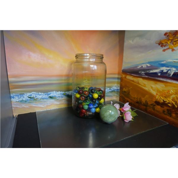 Vintage marbles with jade sphere