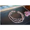 Image 2 : Vintage 3 string freshwater pearls necklace