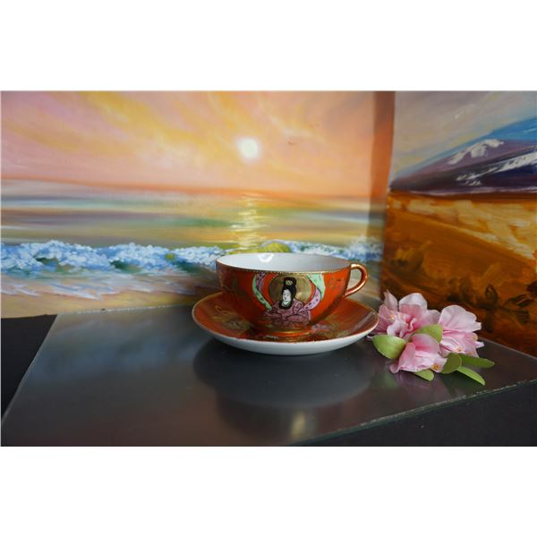 Vintage hand panted porcelain cup