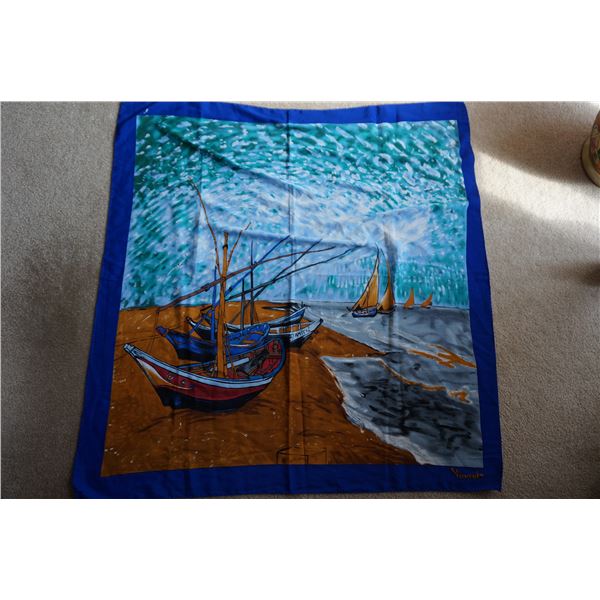 Vintage hand rolled silk scarf Vincent collection
