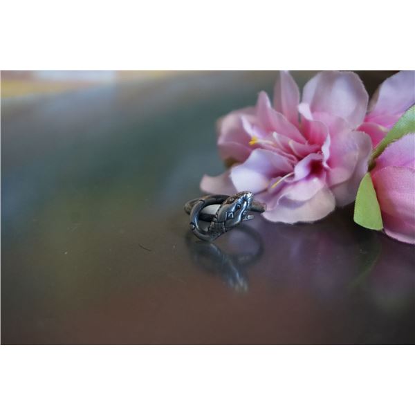 Vintage snake silver ring, size adjustable