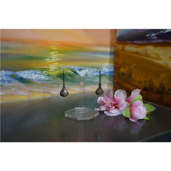 Vintage large silver earrings