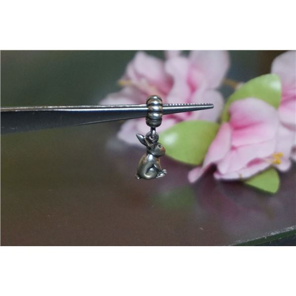 Vintage Pandora Ale silver bead, Bunny, Easter gift