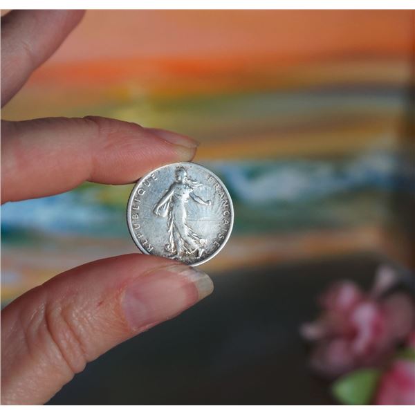 1916 Italy 1 Franc Silver Coin