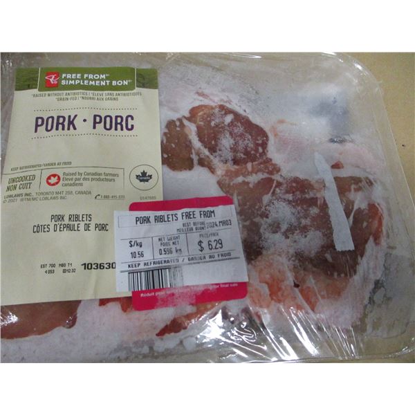 SHELF PULLS (AS IS):  PORK RIBLETS (APPROX. $6.29)