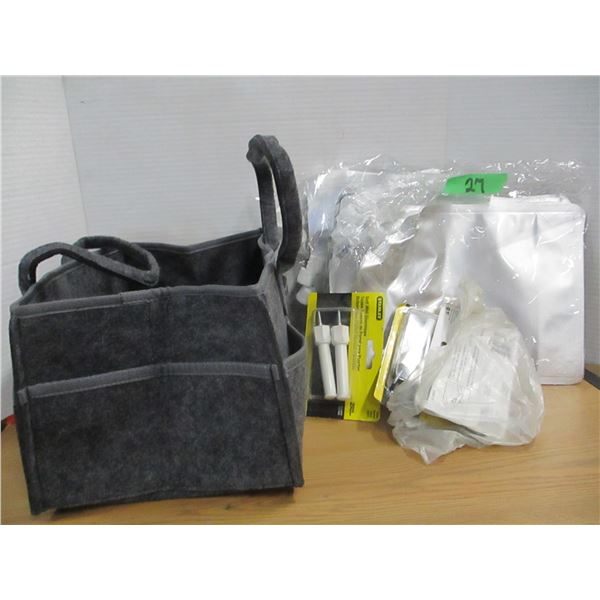 FREIGHT DAMAGE (AS IS):  BAG C/W REFILLABLE PACKS, CARRY BAG, DOOR STOPS, ETC