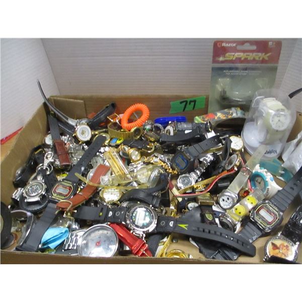 FREIGHT DAMAGE (AS IS):  FLAT C/W WATCHES, ETC