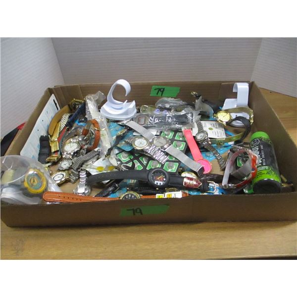 FREIGHT DAMAGE (AS IS):  FLAT C/W WATCHES, ETC