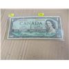 Image 1 : 1954 BANK OF CANADA POKER HAND SERIAL NUMBER $1 BILL