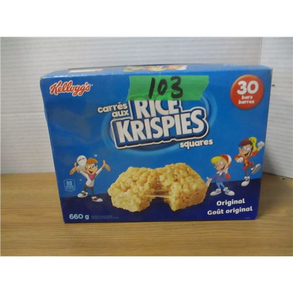 FREIGHT DAMAGE (AS IS):  RICE KRISPY SQUARES - BOX