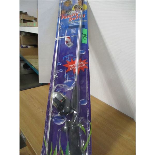 FREIGHT DAMAGE (AS IS):  FISHING ROD, REEL & BOBBER