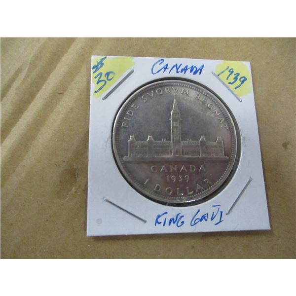 1939 KING GEORGE VI CANADA SILVER DOLLAR