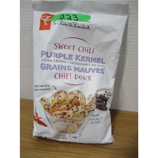 SHELF PULLS (AS IS):  PURPLE KERNAL CORN CHIPS (110G) - BAG