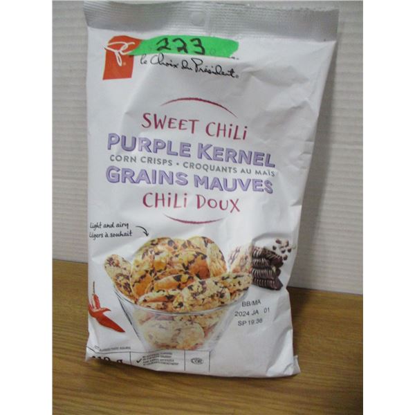 SHELF PULLS (AS IS):  PURPLE KERNAL CORN CHIPS (110G) - BAG