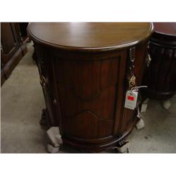 Lion Carved Half Round Wine Cabinet