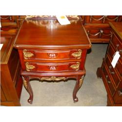 (2) Mindi Bed Side 3 Drawer w/Pillar