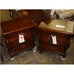 Carved Sleigh Bed Side 3 Drawers