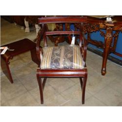 Folding Library Arm Chari w/Leather