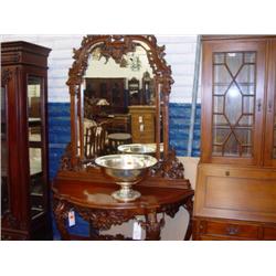 Baroque Console Table w/Mirror Frame