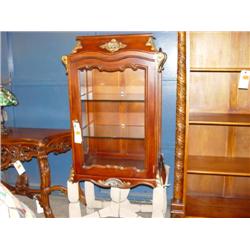 Rose Carved Display Cabinet w/Glass Shelves
