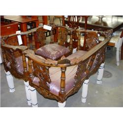 Continental 2 Seater Bench & 2 Corner Arm Chairs