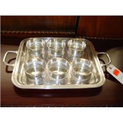 Silver Desert Plate Set & Serving Tray