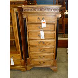 7-dr Carved Top Chest w/Pillar