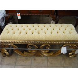 Fern Carved Stool Gilded