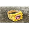 Image 2 : GOLD PURPLE SAPPHIRE 14K RING, SIZE 11, 5.0GRAMS