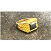 Image 1 : GOLD BLACK STONE 10K RING, SIZE 9.5, 12GRAMS