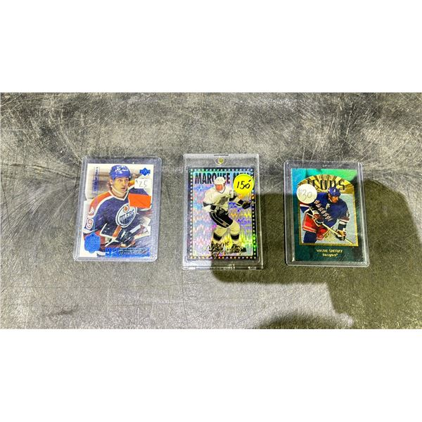LOT OF 3 ASSORTED WAYNE GRETZKY HOCKEY CARDS