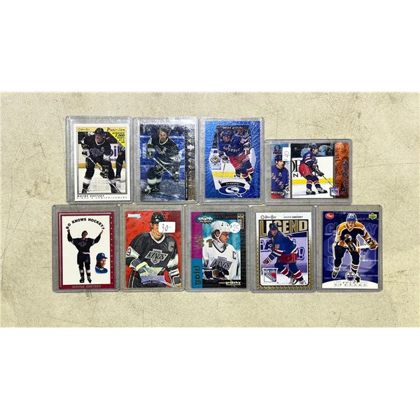 LOT OF 9 ASSORTED WAYNE GRETZKY HOCKEY CARDS