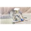 Image 2 : SALADMASTER MANUAL HAND CRANK FOOD PROCESSOR/SHREDDER W/SET OF 5 CONE ATTACHMENTS