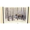 Image 2 : STEPHEN LYMAN FRAMED PRINT "A WALK IN THE WOODS - MOOSE" APPROX. 23.5" X 19.5" FRAMED