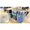 Image 1 : APPROX. 15 ASSORTED STORAGE BINS - MOSTLY RUBBERMAID WITH 9 LIDS