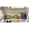 Image 2 : 2 SHELVES OF ASSORTED TOOLS INCLUDING; HAMMER, PLIERS AND MORE