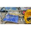 Image 2 : SHELF LOT OF WORK FORCE TILE SAW, TARP, LEVEL AND MORE