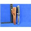 Image 1 : Katz Tanto 6 3/4" Fixed Blade Knife with Leather Sheath