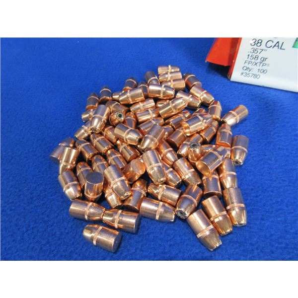 38 Cal. .357" 158gr FP/XTP Hornady Bullets - Box of 74