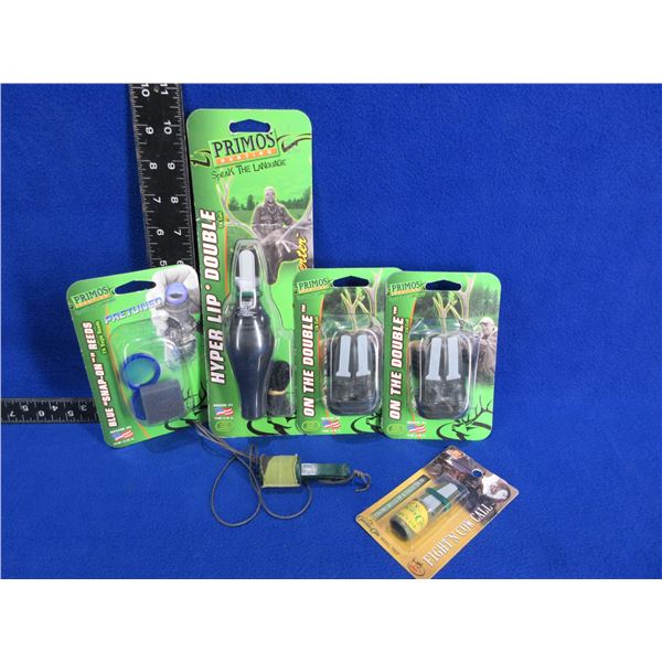 Lot of 5 Asssorted Elk Calls and 1 Pack of Reeds